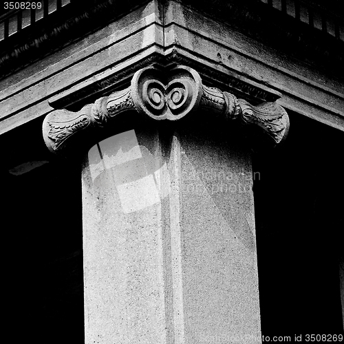 Image of abstract old column in the  country  of europe italy and marble 