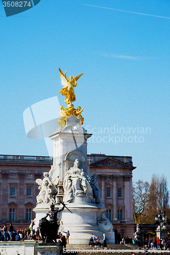 Image of historic   marble and statue in old city of london england