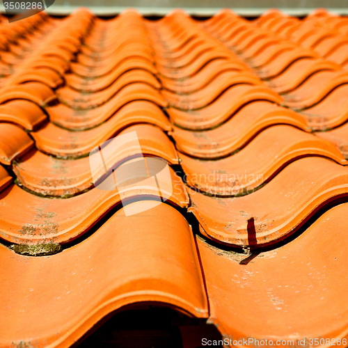 Image of old roof in italy the line and texture of diagonal architecture