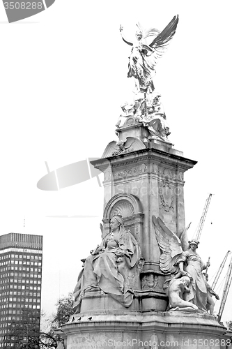 Image of historic   marble and statue in old city of london england