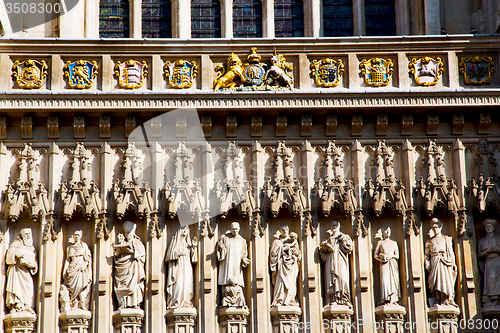 Image of england  historic    and statue in old   london 