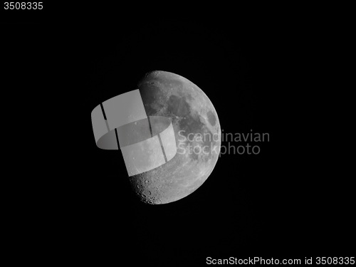 Image of Black and white Gibbous moon