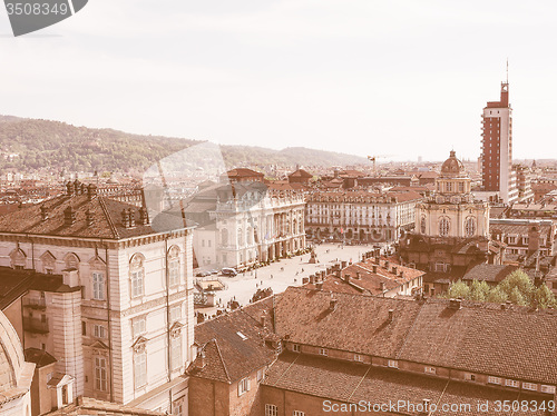 Image of Retro looking Piazza Castello Turin