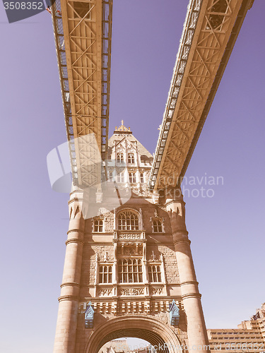 Image of Retro looking Tower Bridge in London