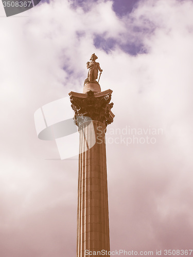 Image of Retro looking Nelson Column in London