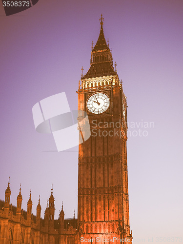 Image of Retro looking Big Ben in London