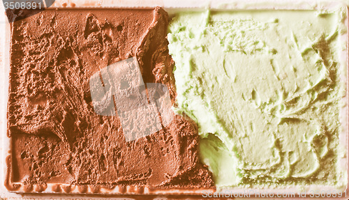 Image of Retro looking Chocolate and mint icecream