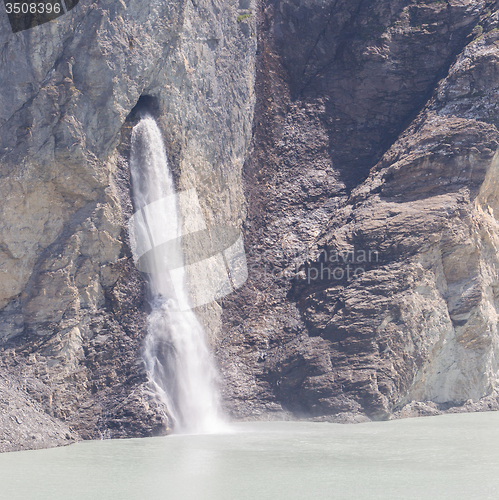 Image of Waterfall at Lake Dix - Dam Grand Dixence - Switzerland