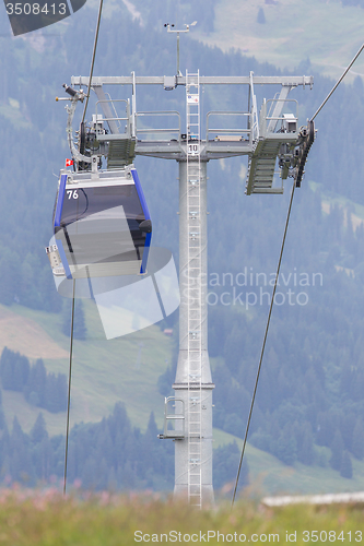 Image of Ski lift cable booth or car