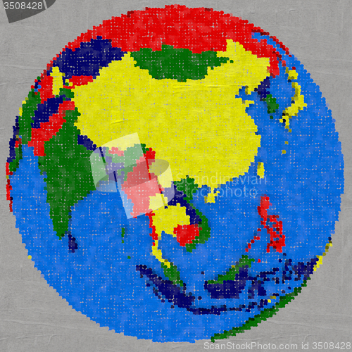 Image of Drawing of southeast Asia on Earth
