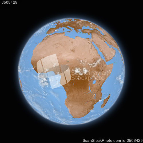 Image of Africa on planet Earth