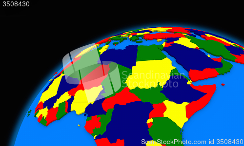 Image of central Africa on planet Earth political map