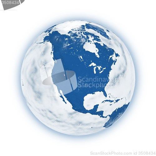 Image of North America on planet Earth
