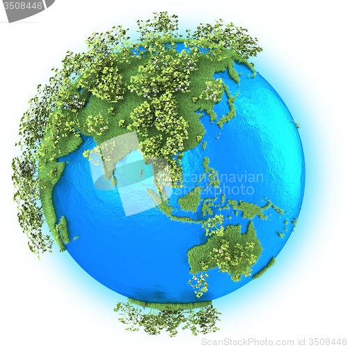 Image of Southeast Asia and Australia on planet Earth