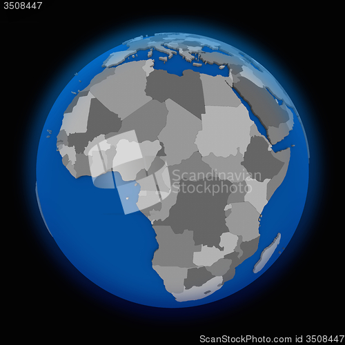 Image of Africa on political Earth