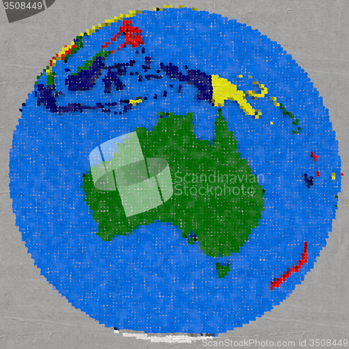 Image of Drawing of Australia on Earth