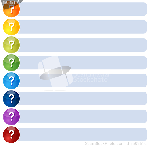 Image of Question List Eight blank business diagram illustration