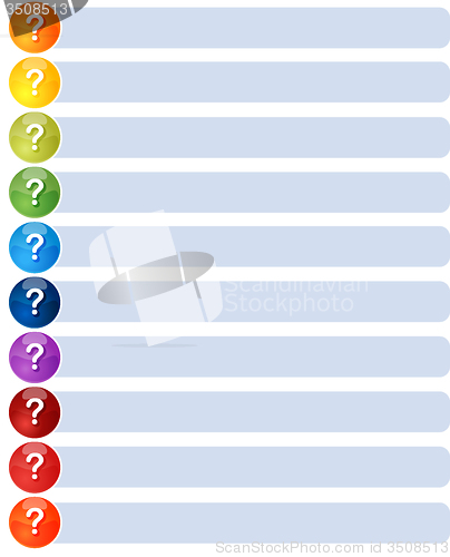 Image of Question List Ten blank business diagram illustration