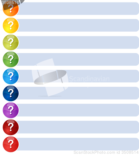 Image of Question List Nine blank business diagram illustration