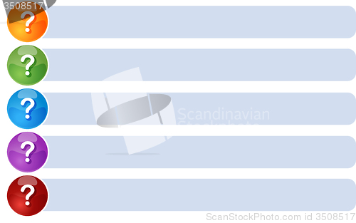 Image of Question List Five blank business diagram illustration