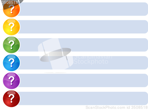 Image of Question List Six blank business diagram illustration