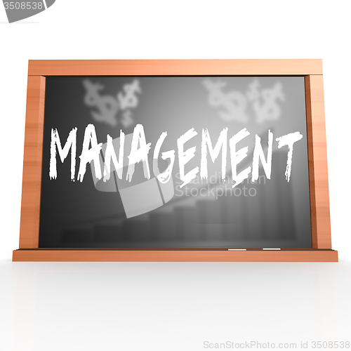 Image of Black board with management word