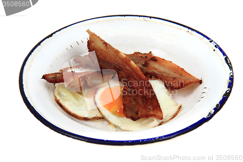 Image of ham and eggs isolated 