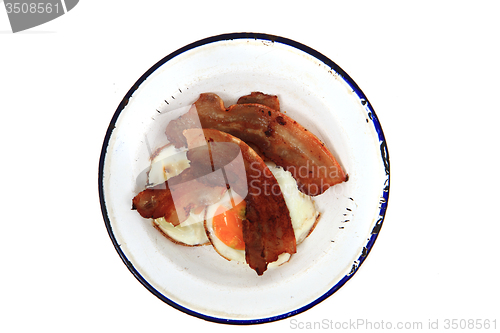 Image of ham and eggs isolated 