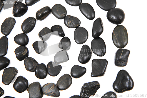 Image of black stones spiral isolated