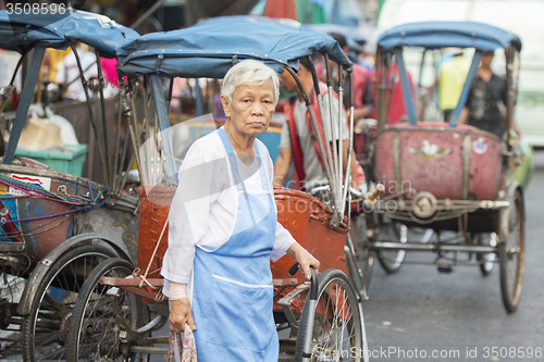 Image of ASIA THAILAND BANGKOK NOTHABURI TRANSORT BICYCLE TAXI