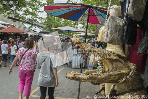 Image of ASIA THAILAND BANGKOK CHATUCHAK MARKET LEATHER SHOP