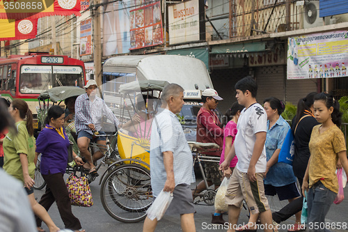 Image of ASIA THAILAND BANGKOK NOTHABURI TRANSORT BICYCLE TAXI