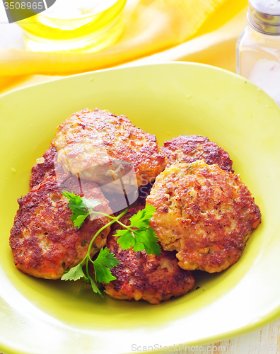 Image of cutlets on the green plate