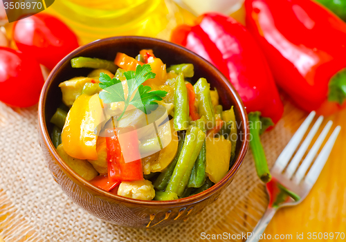 Image of Fresh vegetable stew in the bowl