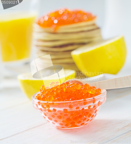 Image of pancakes with caviar