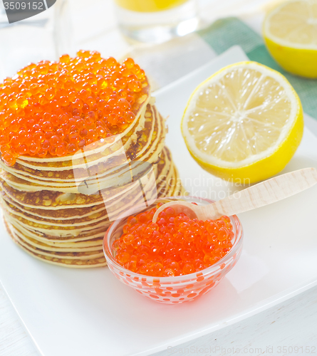 Image of pancakes with caviar