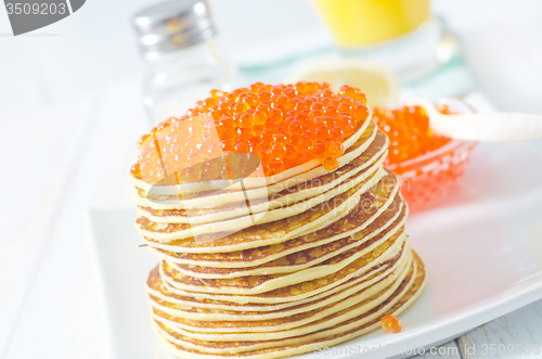 Image of pancakes with caviar