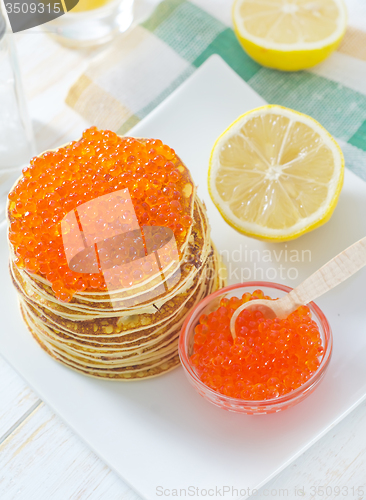 Image of pancakes with caviar