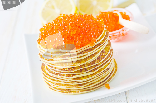 Image of pancakes with caviar