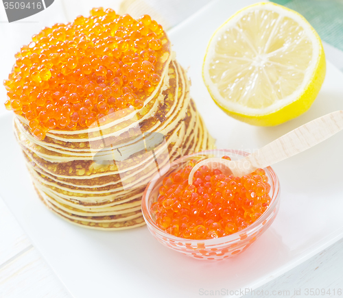 Image of pancakes with caviar