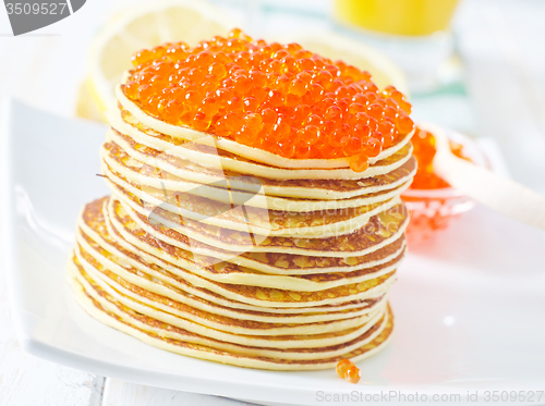 Image of pancakes with caviar