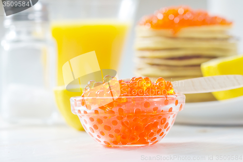 Image of pancakes with caviar