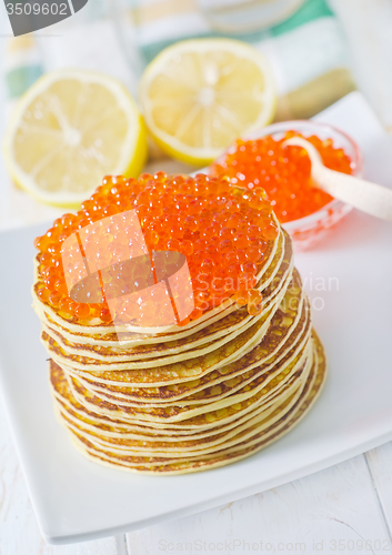 Image of pancakes with caviar