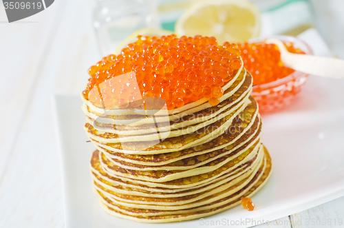 Image of pancakes with caviar