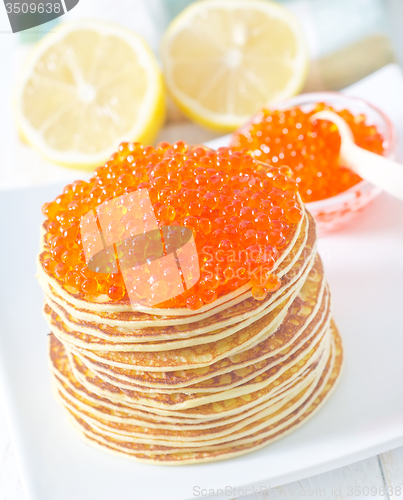 Image of pancakes with caviar