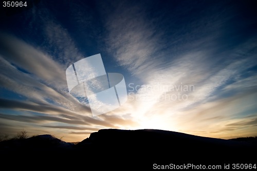 Image of Rock and Ocean Sunset