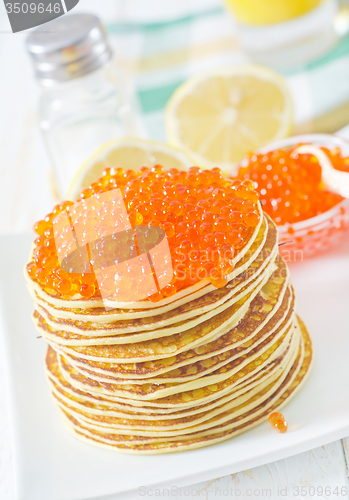 Image of pancakes with caviar
