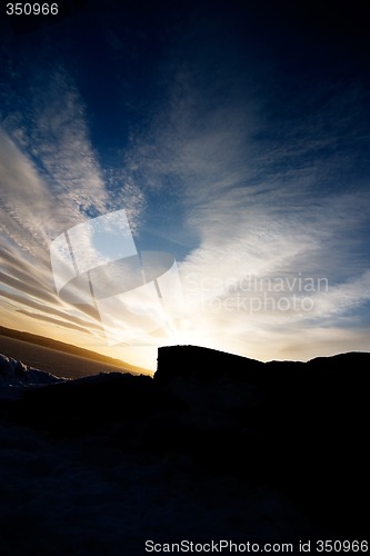 Image of Rock and Ocean Sunset