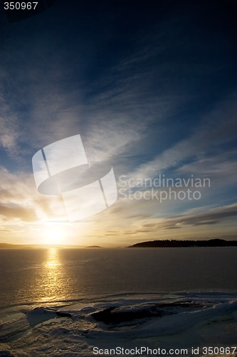 Image of Sunset on Frozen Lake