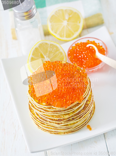 Image of pancakes with caviar